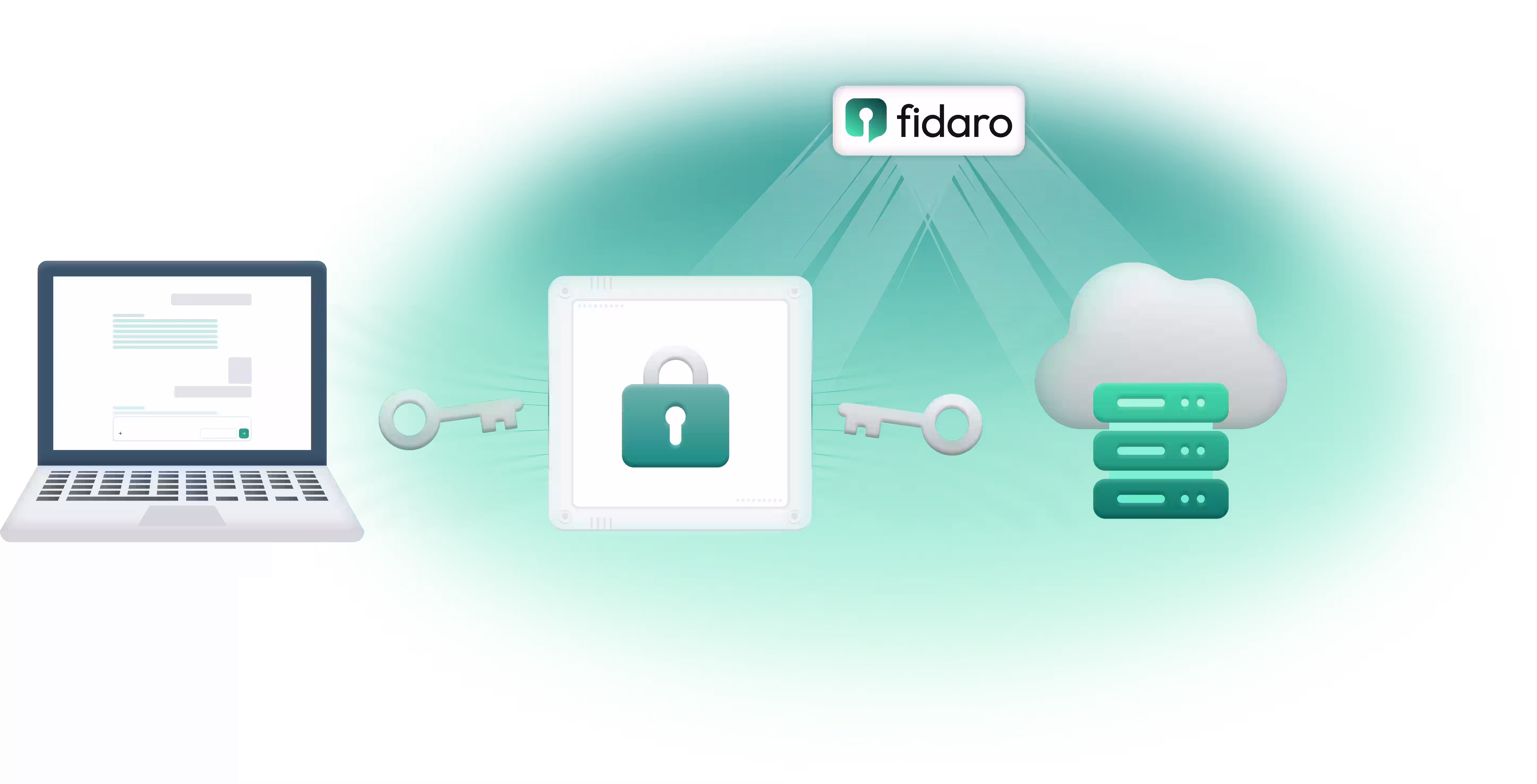 Two halves of a key forming a secure connection